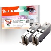 Peach PI100-287 cartuccia d'inchiostro Nero Nero, Inchiostro a base di pigmento, 43 ml, 1020 pagine, Confezione multipla
