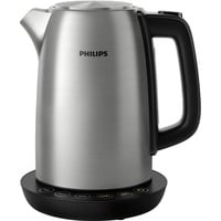Philips Avance Collection HD9359/90 Bollitore in metallo - Contr. temp. e mant. calore accaio/Nero, 1,7 L, 2200 W, Metallo, Indicatore del livello dell'acqua, Arresto di sicurezza contro il surriscaldamento, Funzione mantieni al caldo
