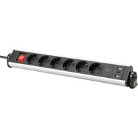 Digitus Multipresa da ufficio 6 vie, 3x USB, Ciabatta argento/Nero
