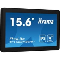 iiyama ProLite TF1633MSC-B1 Monitor PC 39,6 cm (15.6") 1920 x 1080 Pixel Full HD Touch screen Nero, Monitor LED Nero, 39,6 cm (15.6"), 1920 x 1080 Pixel, Full HD, 5 ms, Nero