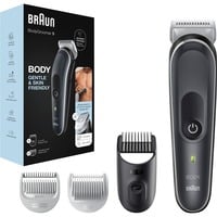 Braun BodyGroomer 5 BG5340 Rifinitore Corpo, Tagliacappelli Nero/Bianco, Bagnato e secco, CA/Batteria, Nero, Argento