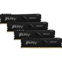 Kingston FURY FURY Beast 128GB 3600MT/s DDR4 CL18 DIMM (Kit da 4) Black, Memoria Nero, 128 GB, 4 x 32 GB, DDR4, 288-pin DIMM