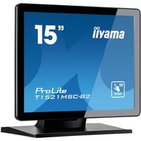 iiyama ProLite T1521MSC-B2 Monitor PC 38,1 cm (15") 1024 x 768 Pixel XGA LED Touch screen Da tavolo Nero, Monitor LED Nero (opaco), 38,1 cm (15"), 1024 x 768 Pixel, XGA, LED, 8 ms, Nero