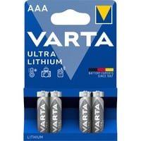 VARTA Ultra Lithium AAA Blister 4, Batteria Batteria monouso, Mini Stilo AAA, Litio, 1,5 V, 4 pz, 1100 mAh