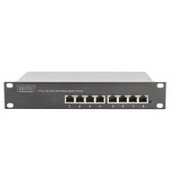 Digitus Switch Gigabit 8 porte 10'', Interruttore Non gestito, Gigabit Ethernet (10/100/1000), Full duplex, Montaggio rack