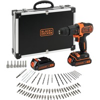 BLACK+DECKER Batterie perceuse 80 pièces, 1 pièce, bdchd18bafc, Cordless Nero/Orange, 1 pièce, bdchd18bafc