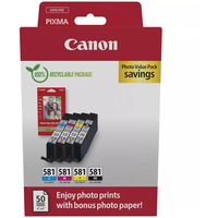 Canon 2106C006 cartuccia d'inchiostro 4 pz Originale Nero, Ciano, Magenta, Giallo Nero, Ciano, Magenta, Giallo, 4 pz, Confezione di qualità per foto