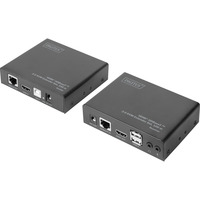 Digitus Set extender KVM HDMI 4K HDBaseT 2.0, Estensione HDMI Nero