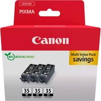 Canon 1509B028 cartuccia d'inchiostro 3 pz Originale Nero Nero, 3 pz, Confezione multipla