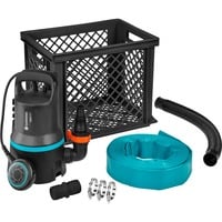 GARDENA Flood Set 9000 300 W 0,6 bar 9000 l/h, Pompe immersione e pressione Nero/Turchese, 300 W, AC, 0,6 bar, 9000 l/h, IPX8, Nero