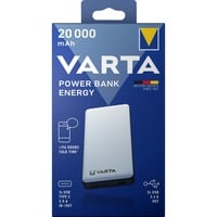 VARTA Energy 20000 Polimeri di litio (LiPo) 20000 mAh Nero, Bianco, Powerbank  bianco/Nero, 20000 mAh, Polimeri di litio (LiPo), 3,7 V, Nero, Bianco