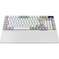 ASUS ROG Azoth 96 HE, Tastiera da gioco bianco, Con cavo e senza cavo, USB + RF Wireless + Bluetooth, Magnetic-mechanical key switch, QWERTZ, LED RGB, Bianco