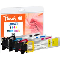 Peach 320964 cartuccia d'inchiostro 4 pz Compatibile Resa elevata (XL) Nero, Ciano, Magenta, Giallo Resa elevata (XL), Nero, Ciano, Magenta, Giallo, 78 ml, 51 ml, 4 pz, Confezione multipla