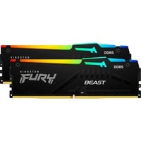 Kingston FURY FURY Beast 32GB 6000MT/s DDR5 CL30 DIMM (Kit da 2 moduli) RGB EXPO, Memoria Nero, 32 GB, 2 x 16 GB, DDR5, 288-pin DIMM, Nero