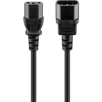 goobay 95125 cavo di alimentazione Nero 1 m IEC C14 IEC C13, Cavo di prolunga Nero, 1 m, IEC C14, IEC C13, H05VV-F3G, 250 V