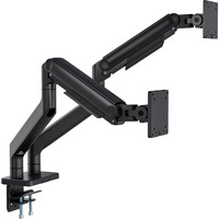 Digitus Supporto doppio per monitor, 2x 45", 2x 20 kg, Base per monitor Nero