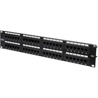 Digitus Pannello Patch Classe E, CAT 6, Patch Panel Nero, CAT 6, RJ-45, Nero, Acciaio galvanizzato, SECC, Acciaio, Montaggio a rack, 560 mm, 75 mm