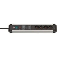 Brennenstuhl Multipresa Premium-Protect-Line 4 vie, Ciabatta Nero/alluminio