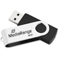 MediaRange USB 2.0 4GB, Chiavetta USB Nero/Argento