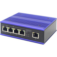 Digitus Switch Ethernet PoE industriale non gestito a 4 porte Fast Ethernet, Interruttore 