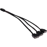 Alphacool Splitter a Y cavo aRGB 3 pin a 3x 3 pin, 15 cm, Cavo a Y Nero
