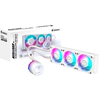 GIGABYTE AORUS WATERFORCE X II 360 ICE Raffreddamento a liquido per CPU AIO - 3x ventole ARGB da 120 mm, LCD a colori, DAISY-CHAIN, compatibile con Intel LGA 1851 e AMD AM5, Raffreddamento ad acqua bianco, LCD a colori, DAISY-CHAIN, compatibile con Intel LGA 1851 e AMD AM5, Raffreddatore di liquidi tutto in uno, 12 cm, Bianco