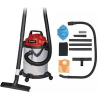 EINHELL TC-VC 1815 S 15 L Aspiratore a cilindro Secco e bagnato 1250 W Sacchetto per la polvere, Aspira bagnato / asciutto rosso/Argento, 1250 W, Aspiratore a cilindro, Secco e bagnato, Sacchetto per la polvere, 15 L, Filtro