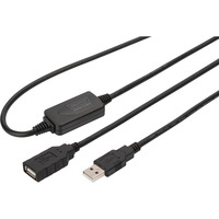 Digitus Cavo di prolunga USB 2.0 attivo, 10 metri Nero