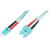 Digitus Cavo patch in fibra ottica, duplex, connettore LC > connettore SC, multimodo OM3 turchese