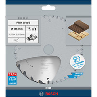 Bosch 2 608 837 681 lama circolare 16,5 cm 1 pz, Lama per sega Legno, 16,5 cm, 1,59 cm, 1 mm, 9500 Giri/min, 1,5 mm