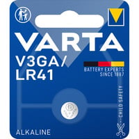 VARTA Pila a bottone alcalina speciale 1,5V, V3GA / LR41, Batteria 