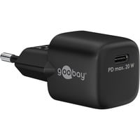 goobay Caricatore rapido USB-C Nano, PD, GaN, 20 Watt, Caricabatterie Nero