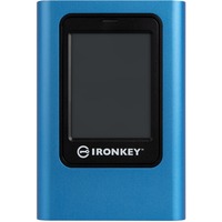 Kingston IronKey 1920GB Vault Privacy 80 XTS-AES 256-bit SSD esterno crittografato, Disco a stato solido blu/Nero, 1,92 TB, USB tipo-C, 3.2 Gen 1 (3.1 Gen 1), 250 MB/s, Protezione della password, Blu
