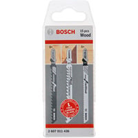 Bosch 2 607 011 436 lama per sega a gattuccio, sega a traforo e sega universale Lama per seghetto alternativo 15 pz, Impostare la lama per sega Lama per seghetto alternativo, Legno, 15 pz, Blister