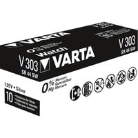 VARTA -V303 Batterie per uso domestico, Batteria argento, Batteria monouso, 4SR44, Ossido d'argento (S), 1,55 V, 160 mAh, Hg (mercurio)