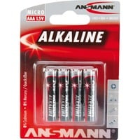 Ansmann Batterie alcaline non ricaricabili, Batteria Batteria monouso, Alcalino, 1,5 V, 4 pz, Multicolore, 10,5 mm
