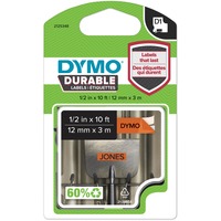 Dymo D1 etichette durevoli originali | 12 mm x 3 mm | stampa nera su arancione | etichette autoadesive che durano sulle superfici impegnative | per etichettatrice LabelManager | 1 Pezzo, Nastro di scrittura Nero su arancione, Multicolore, Vinile, Belgio, -40 - 80 °C, DYMO