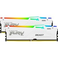Kingston FURY FURY Beast 64 GB 6000 MT/s DDR5 CL36 DIMM (Kit da 2 moduli) White RGB EXPO, Memoria bianco, 64 GB, 2 x 32 GB, DDR5, 288-pin DIMM