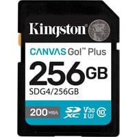 Kingston Canvas Go! Plus 256GB SDXC Canvas Go Plus Gen4 200MB/s C10 UHS-I U3 V30, Scheda di memoria Nero, 256 GB, SDXC, Classe 10, UHS-I, 200 MB/s, 160 MB/s