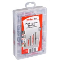 fischer Aiuti pratici Umido & Esterno, Acciaio inossidabile, Tassello grigio chiaro/Rosso