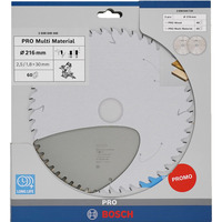 Bosch PRO lama per sega circolare per legno e materiali multipli 216 mm confezione doppia 