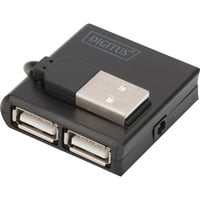 Digitus USB 2.0 4 porte, Hub USB Nero