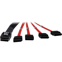 Inter-Tech SFF 8087 - 4 x SATA 1m Nero, Cavo Nero/Rosso, 1 m, SFF-8087, 4 x SATA, Maschio/Maschio, Nero
