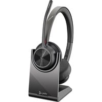 Poly Cuffie Poly VOYAGER 4320-M certificate per Microsoft Teams con supporto di ricarica, Headset Nero, Con cavo e senza cavo, Musica e Chiamate, 162 g, Auricolare, Nero