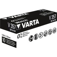 VARTA -V357 Batterie per uso domestico, Batteria Batteria monouso, Ossido d'argento (S), 1,55 V, 1 pz, Hg (mercurio), Argento