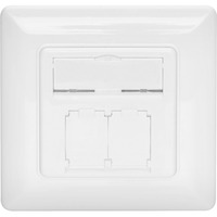 Digitus Piastra frontale + telaio di montaggio per multimedia/Keystone, Pannello frontale bianco