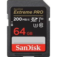 SanDisk Extreme PRO 64 GB SDXC Classe 10, Scheda di memoria Nero, 64 GB, SDXC, Classe 10, 170 MB/s, 90 MB/s, Class 3 (U3)