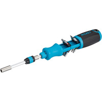 Hazet Cacciavite a cricchetto con punte 811R-3, Set di bit blu/Nero