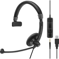 EPOS | Sennheiser | SENNHEISER IMPACT SC 45 USB MS Auricolare Cablato A Padiglione Musica e Chiamate USB tipo A Nero, Headset Nero, Cablato, Musica e Chiamate, 60 - 16000 Hz, 102 g, Auricolare, Nero