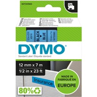 Dymo D1 etichette originali | 12 mm x 7 mm | stampa nera su blu | etichette autoadesive per etichettatrice LabelManager | 1 Pezzo, Nastro di scrittura Nero su blu, Poliestere, Belgio, -18 - 90 °C, DYMO, LabelManager, LabelWriter 450 DUO